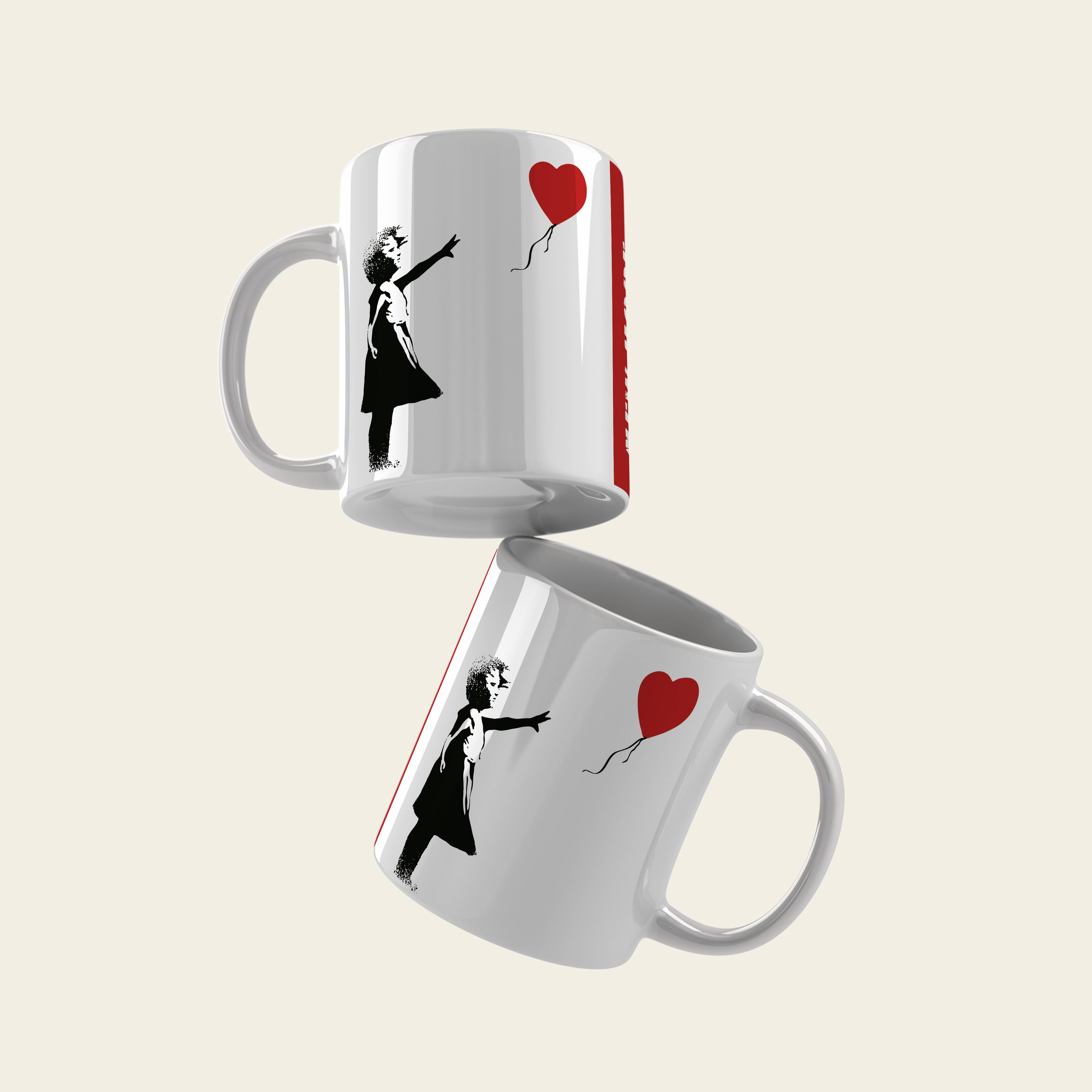 URBAN.ITY SRL - Wholesale Coffee Mug - Banksy Ceramic Mug 325ml - Girl With Red Balloon2