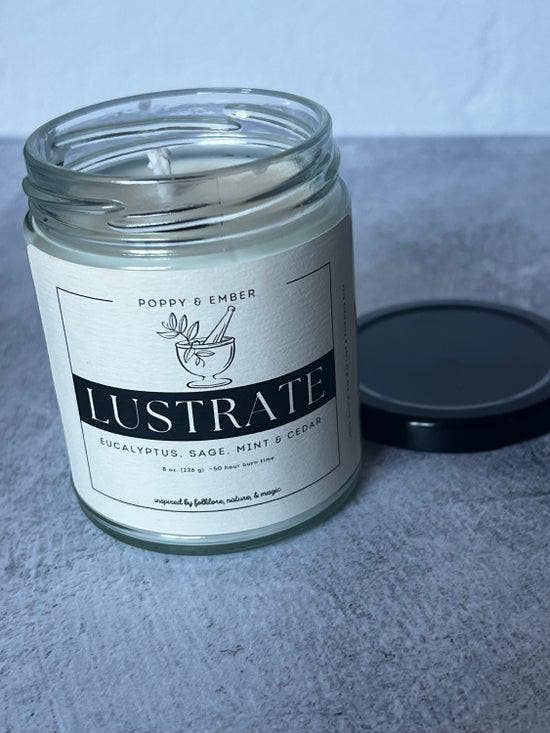 Lustrate Crystal Intention Candle for wholesale by Poppy & Ember