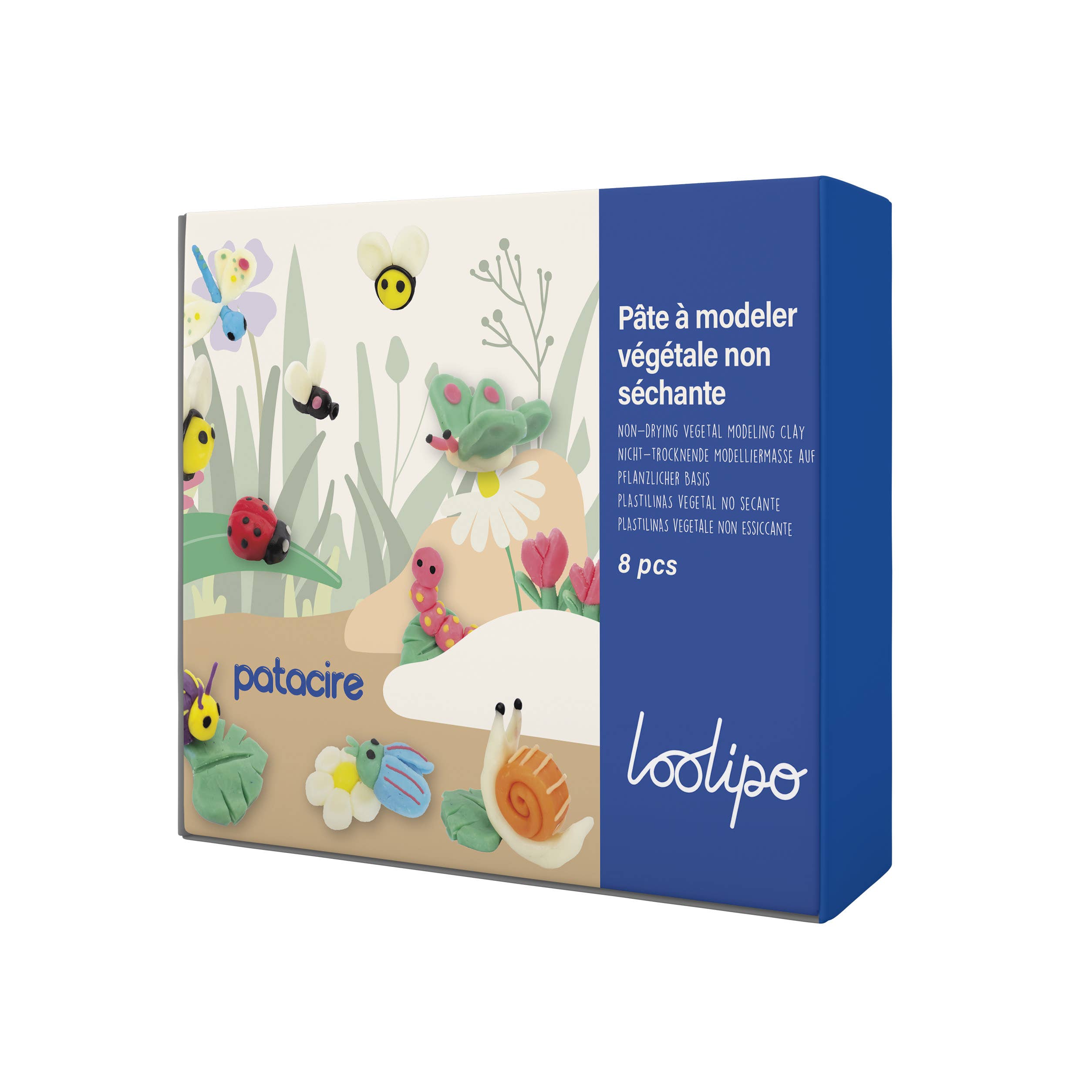 LOOLIPO - Wholesale Putty/slijm - Kinderen - Niet-uitschikkende plantaardige boetseerklei - 4 x 75 g - 8 kleuren5