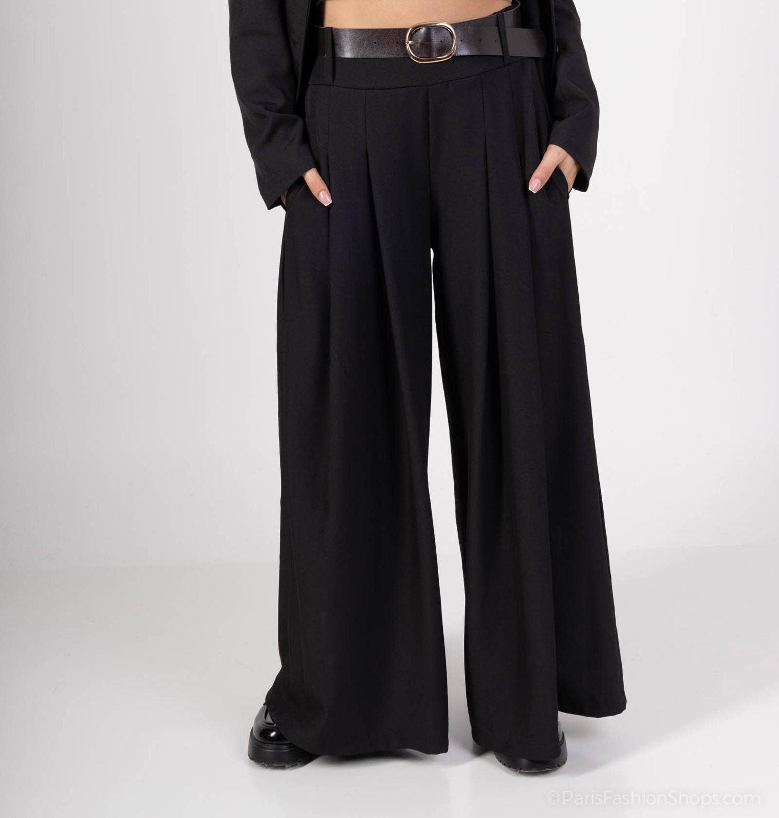Kurt Muller – wholesale Pants – Women's – KM Zra Classy Wide Leg Belted Trousers