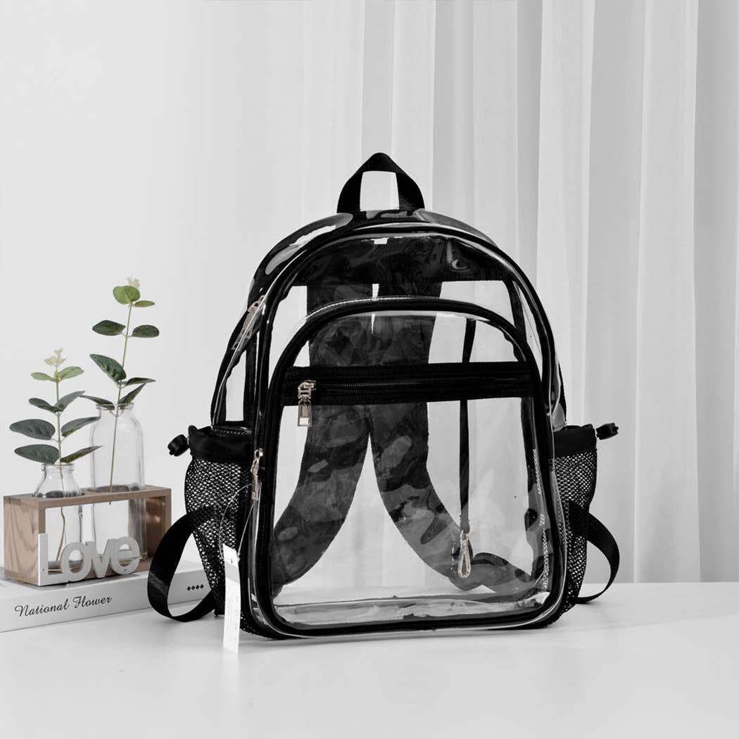 Fashion City - Wholesale Backpack - Women's - Solid Color Outlined Medium Clear Backpack14