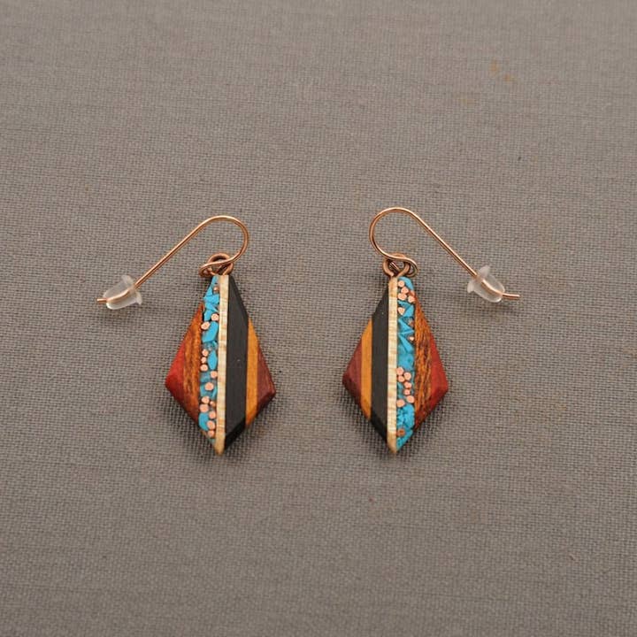 TEARDROP TURQUOISE COPPER EARRINGS (PAIR) for wholesale by Ashlen