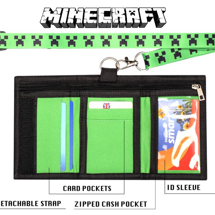 Fringoo Group Ltd - Wholesale Wallet - Kids - Minecraft Kids Wallet - Green Creeper1