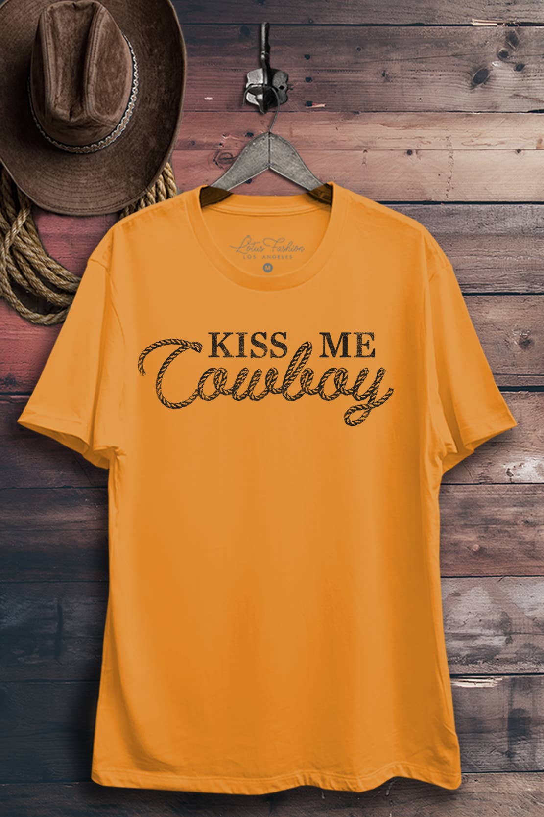Lotus Fashion Collection – wholesale T-shirt (graphic) – women's – Kiss Me Cowboy Graphic Top4