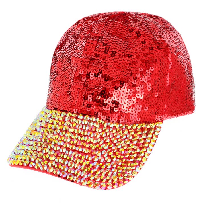 SP Sophia Collection - Wholesale Baseball Cap - Women's - Fully Sequin & Rhinestone Embellished Baseball Cap3