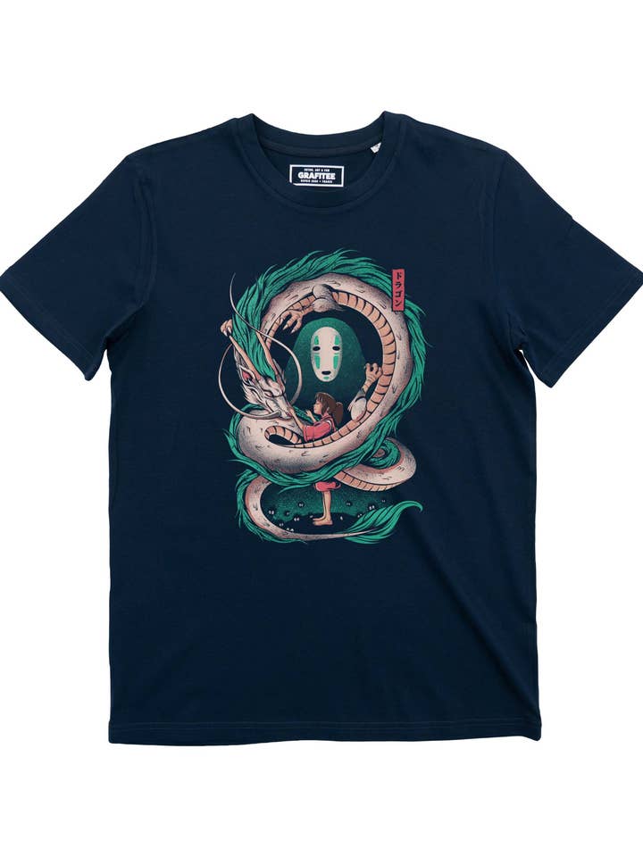 Haku Girl and Dragon T-shirt - Japanese graphic T-shirt for wholesale by Grafitee