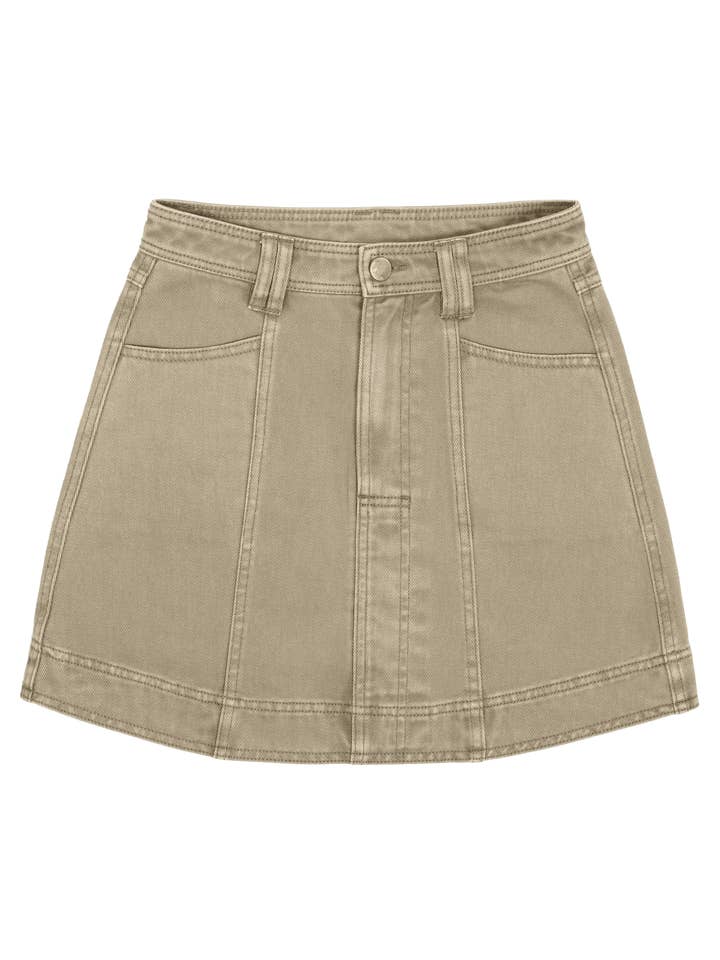 Two Fold - Wholesale Skirt – Women’s - Clare Denim Skirt - Olive Denim3