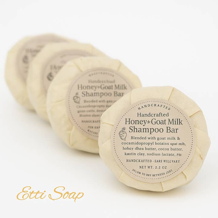 Barre de Shampooing au Miel & Lait de Chèvre | Nettoyage Doux & Nourrissant pour la vente par Etti Soap LLC