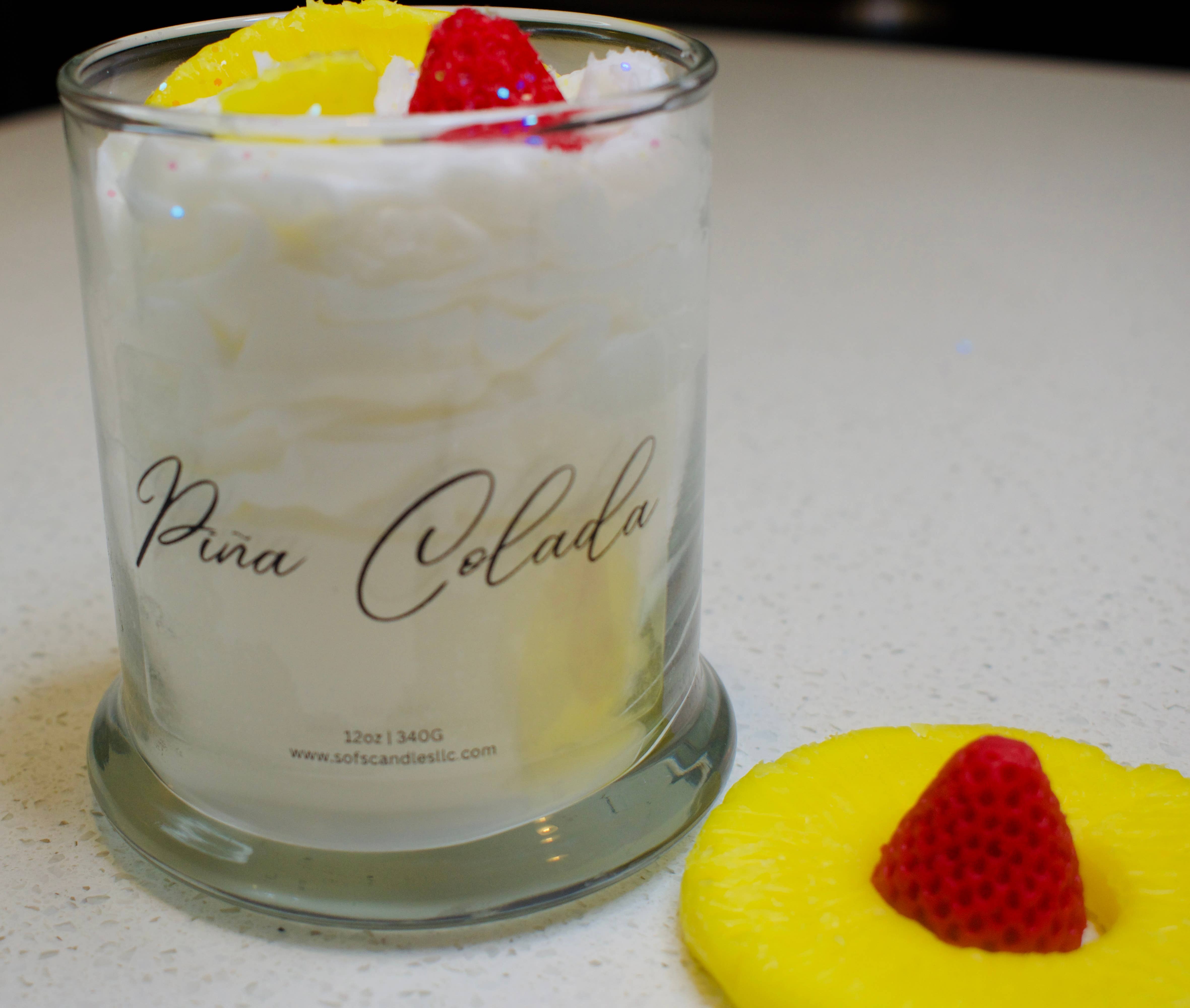 S of S Candles llc – wholesale Novelty candle – Pineapple | Pina Colada scented | Dessert Candle, 12oz1