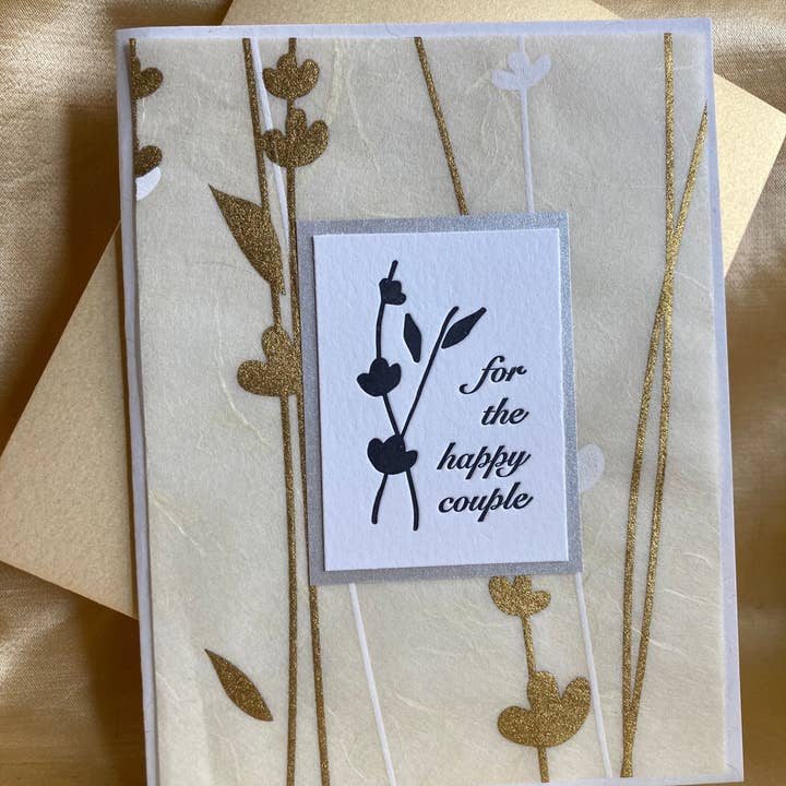 Happy Couple Meadow card for wholesale by Deep Ink Letterpress