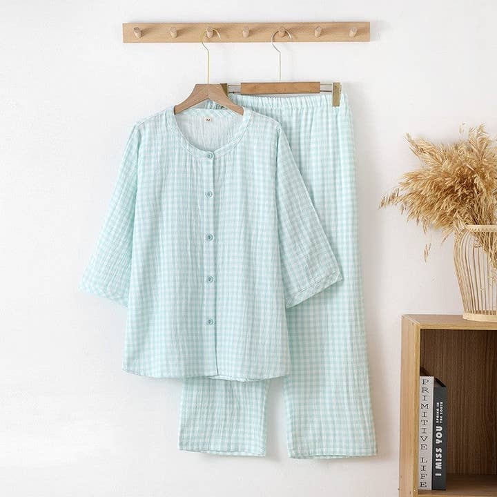 Pigiama comodo a girocollo stile MUJI per la vendita all'ingrosso da parte di UZ Wholesale Store