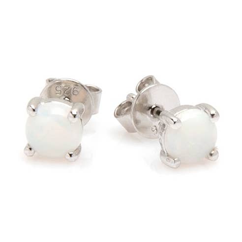 runda naturliga vita opalörhängen, sterlingsilver för wholesale av OPALOOK France