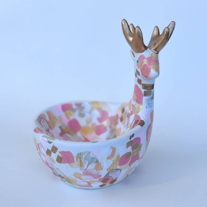 Blush Reindeer Bowl|Jessica Reynolds Art for wholesale by Jessica Reynolds Art