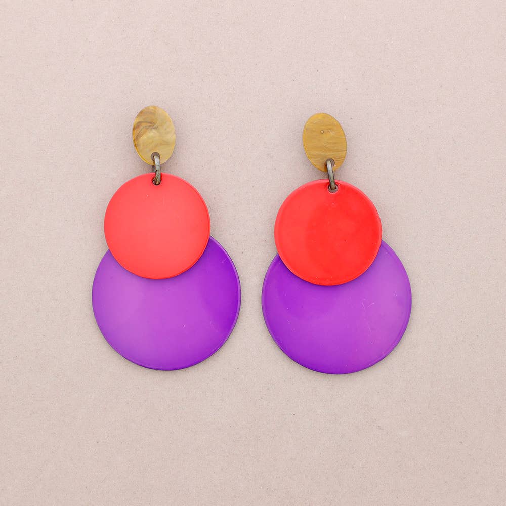 Sonata - Wholesale Hangende/ronde oorbellen - Eslabones oorbellen van hars1