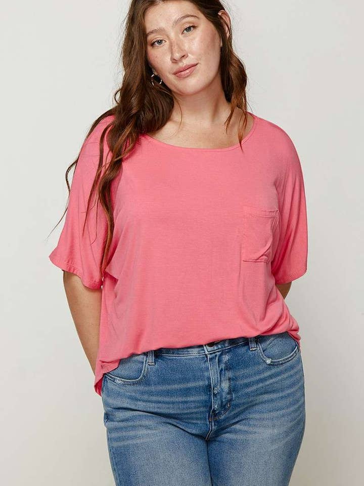 PLUS BAMBOO ROUND NECK DOLMAN KNIT TOP for wholesale by mittoshop