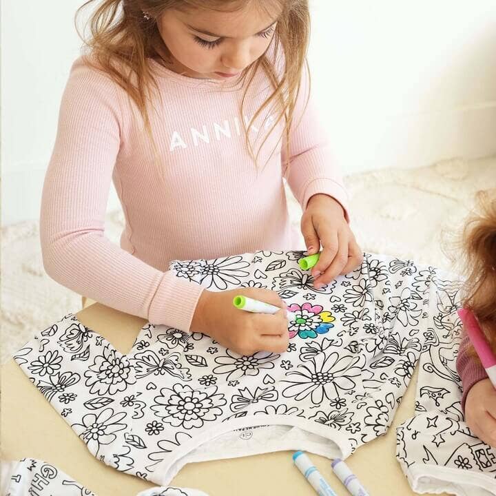 Caden Lane - Wholesale Sleepwear Set - Kids - Colorable Two Piece Pajama Set | Floral Flutter4