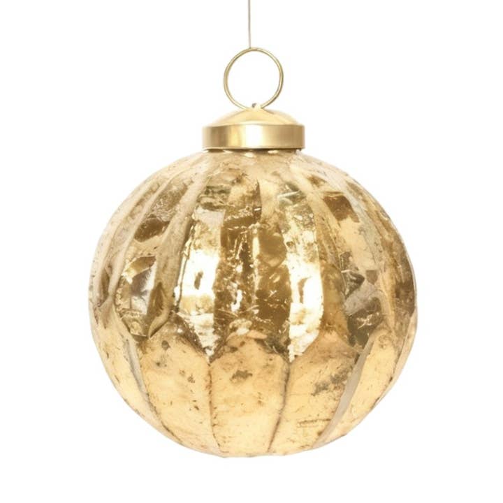 Premium julkula, guldglänsande segmenterad - handgjord i Indien, ⌀8cm för wholesale av Antikas