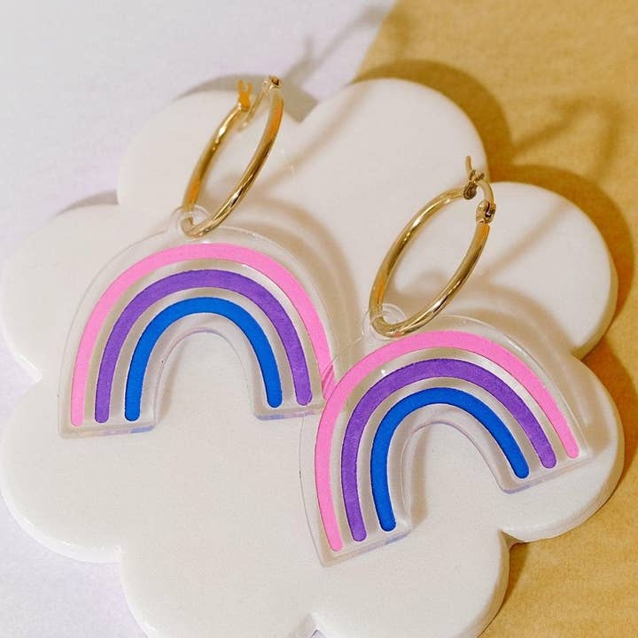 Pride Rainbows 🏳️🌈 - Biseksuele Hoepeloorbellen met regenboog voor wholesale door Sleepy Mountain