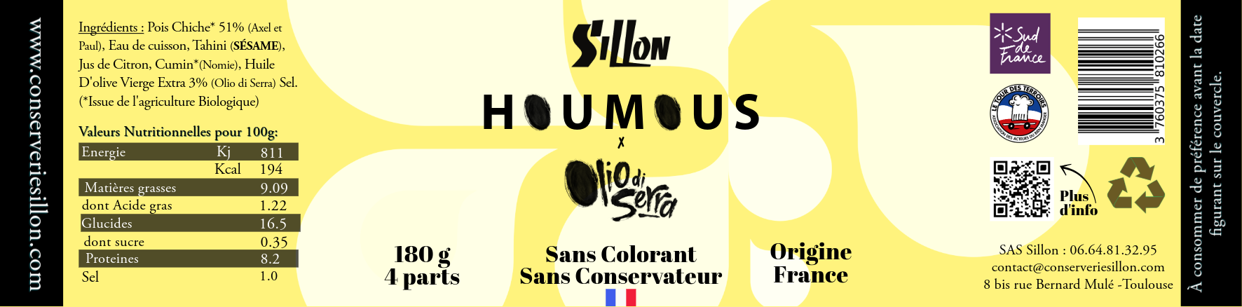 Sillon - Wholesale Shelf Stable Prepared Meal - Hummus x Olio di Serra3