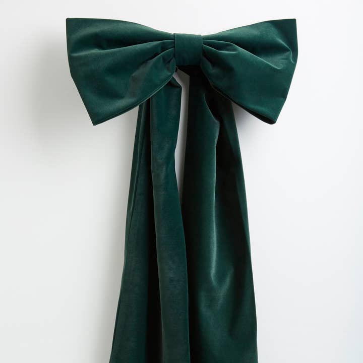 Oversized Handmade Forest Green Velvet Bow - Christmas Decor for wholesale by Kika Bespoke