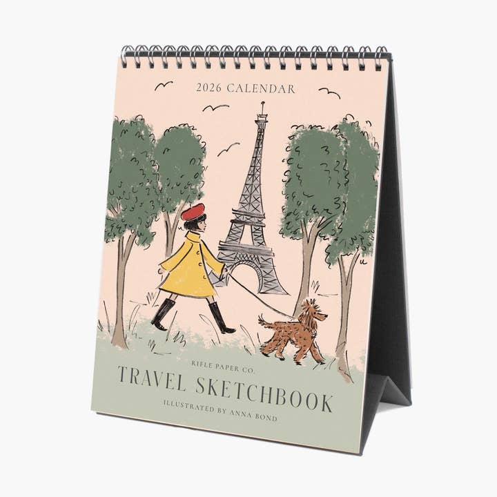 Rifle Paper Co. - Wholesale Calendar - 2026 Travel Sketchbook Desk Calendar0