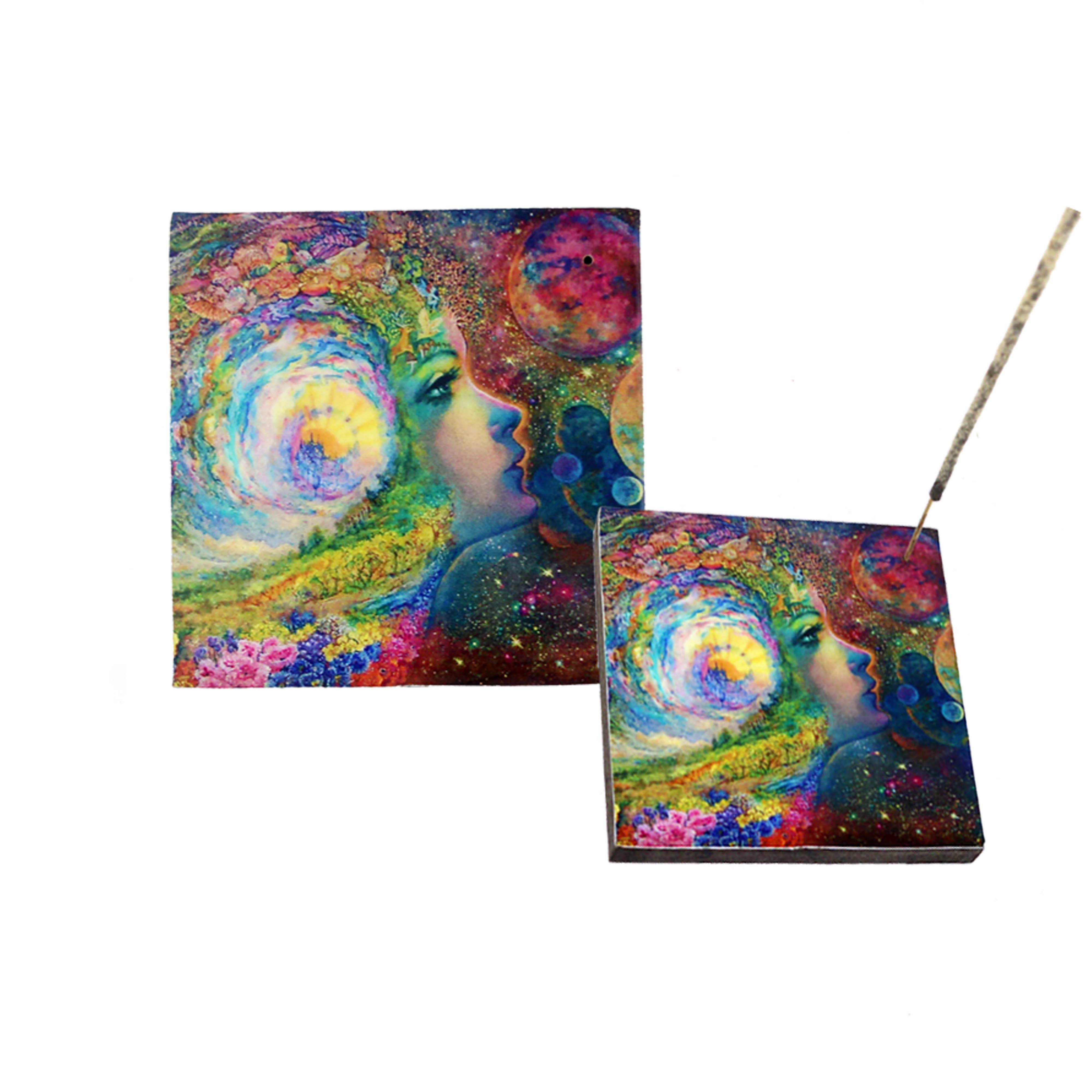 Designs by Deekay Inc. - Wholesale Incense Holder - Wooden Incense Burner Plate (4 in.) - Fairy Dreams