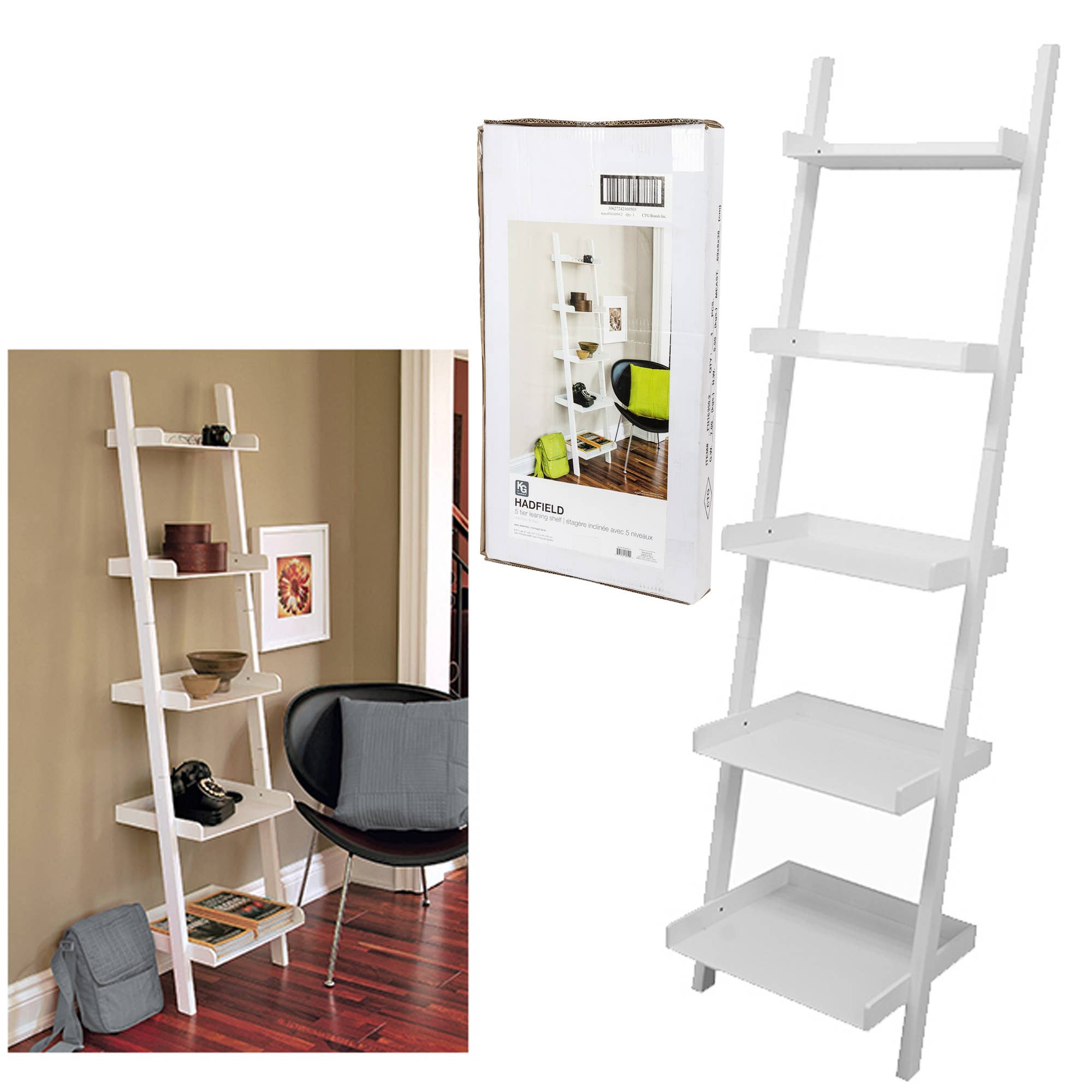 Kiera Grace - Wholesale Free Standing Shelf - Kiera Grace Providence Hadfield 5 Tier Ladder Leaning Shelf2