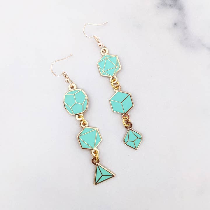 Sugar Cubed Studios – Engroshandel Hængeøreringe og creoløreringe – Rul krikand terninger - dingle øreringe