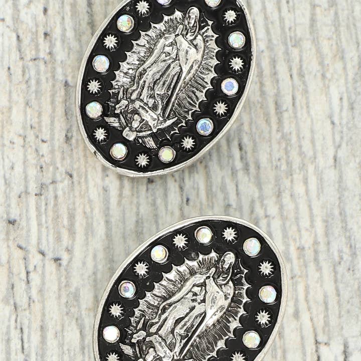SP Sophia Collection - Wholesale Stud/Post Earrings - Western Theme Virgin Mary Post Earrings