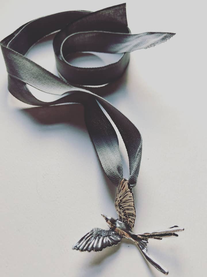 Flight (silver bird necklace) for wholesale by Crystal Hartman Art Jewelry