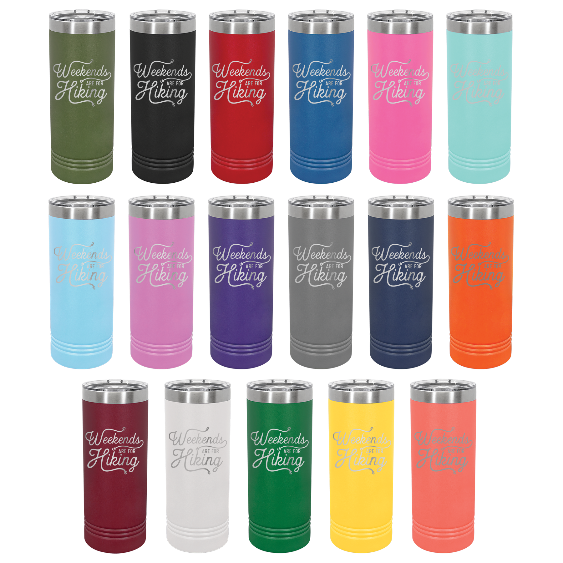 Katie & Company - Wholesale Insulated Mug/Tumbler - Weekends Are For Hiking Skinny Tumbler Travel Mug1