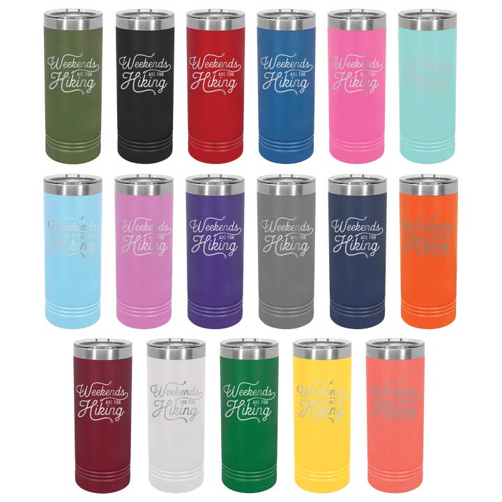 Katie & Company - Wholesale Insulated Mug/Tumbler - Weekends Are For Hiking Skinny Tumbler Travel Mug1
