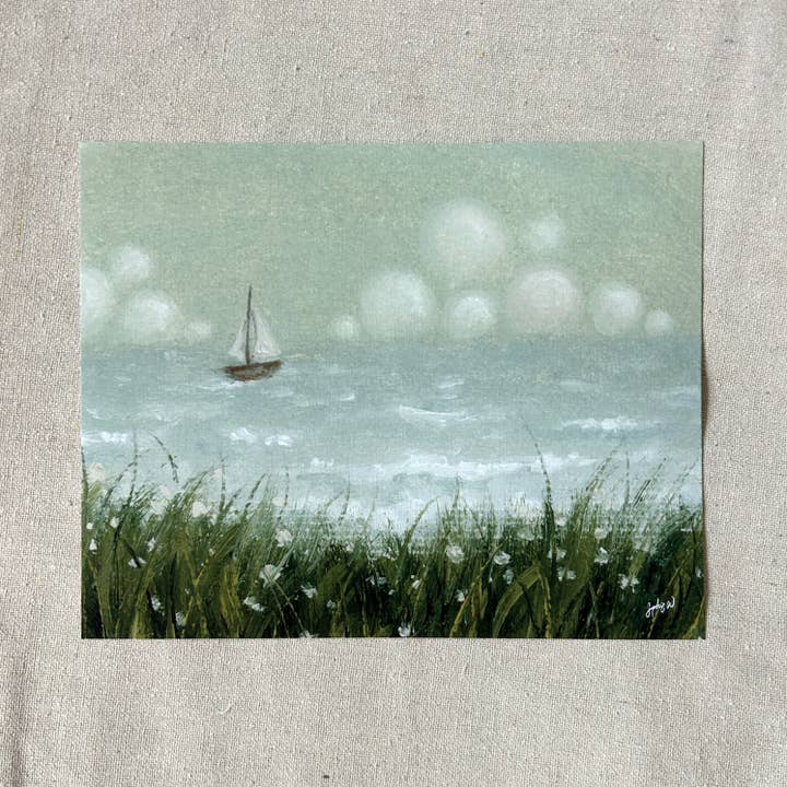 Stampa d'Arte "Vele al Vento" per la vendita all'ingrosso da parte di sophie wyatt studio.