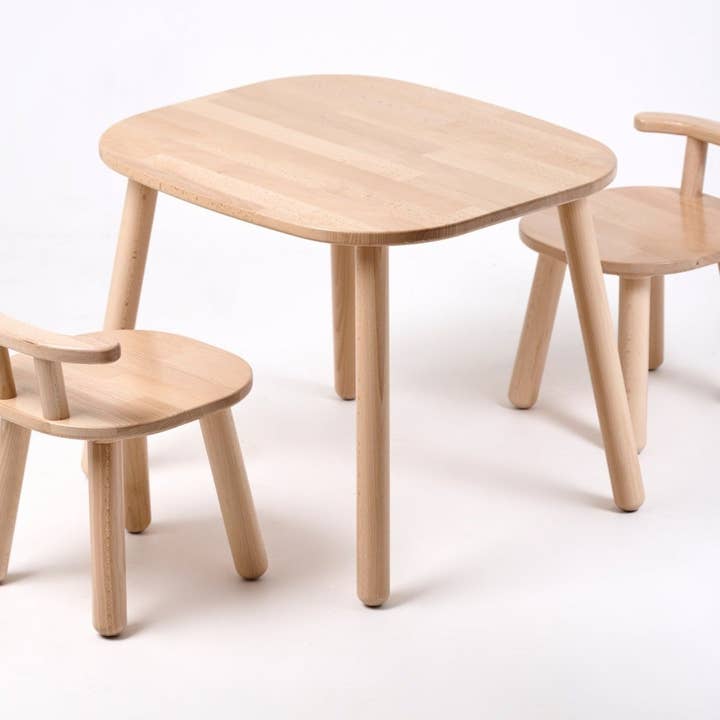 ODEAS - Wholesale Stoel - Kinderen - Houten kindertafel en twee stoelen set peutertafel en stoel
