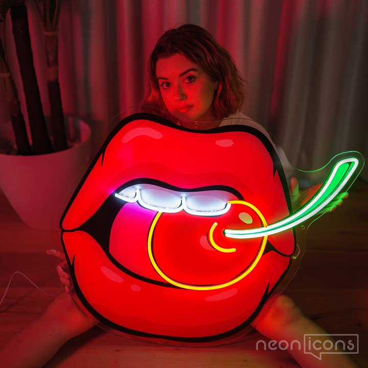 "Sweet Cherry Flavor" Neon x Acrylic Artwork for wholesale by Neon Icons