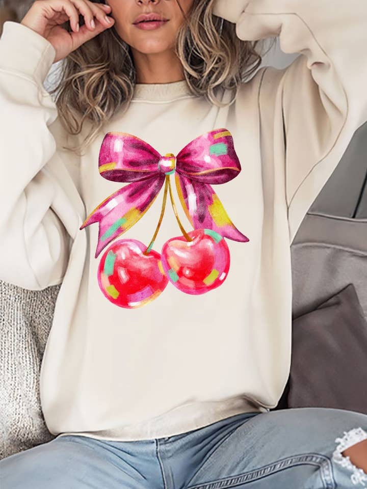 Cherry Graphic Sweatshirts for wholesale by DG WORLD