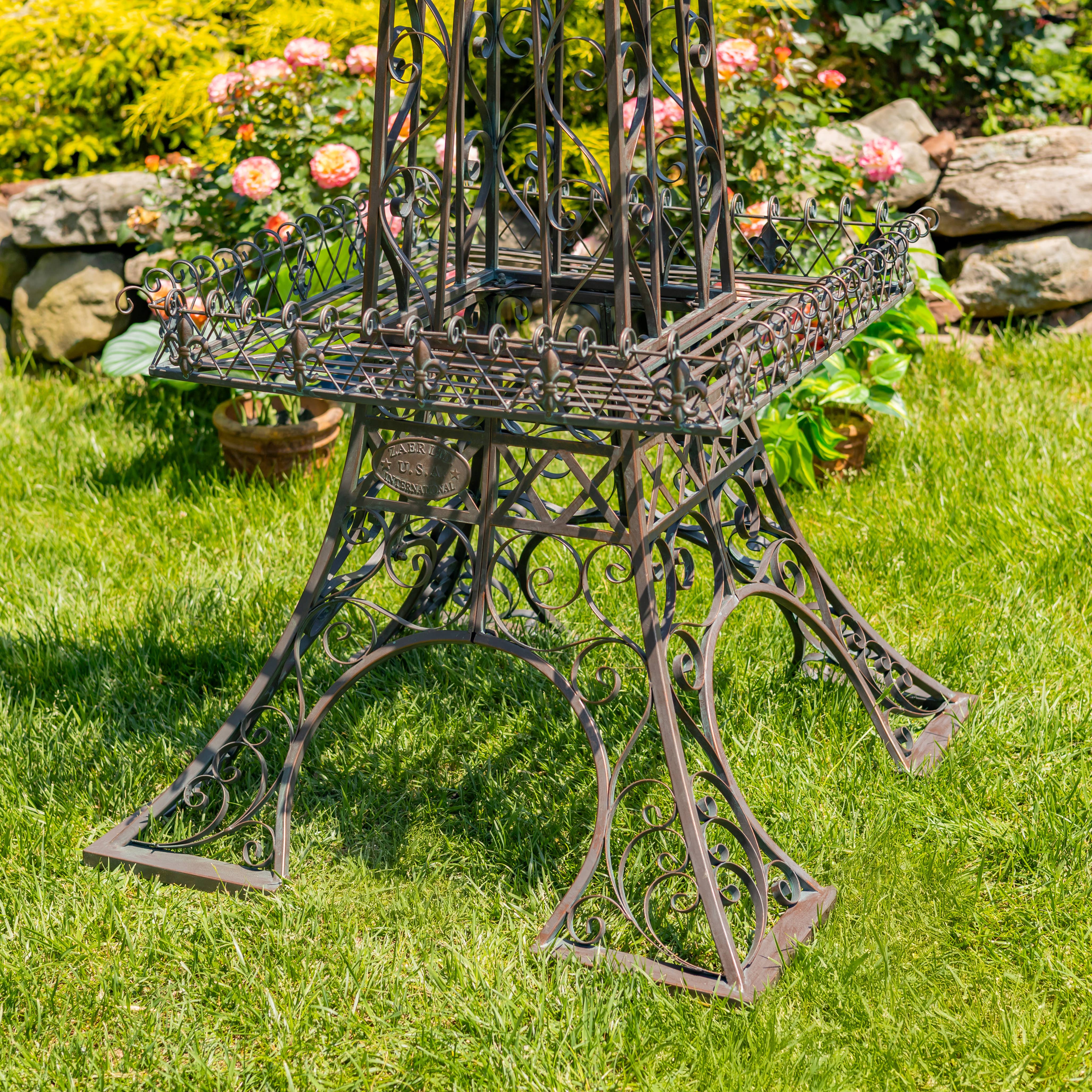 Zaer Ltd. International - Wholesale Plant Pot Stand - 9 Foot Tall Two-Tier Eiffel Tower Plant Stand- 3 Color Opt8