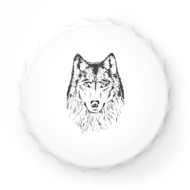Ghostly Wolf Kühlschrankmagnet mit Flaschenöffner für den Großhandel von Pioneer Kitty Market