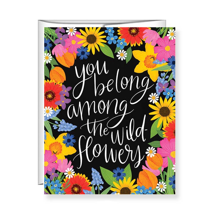 You belong among the wildflowers, Spring, Thank you card for wholesale by Pen & Paint