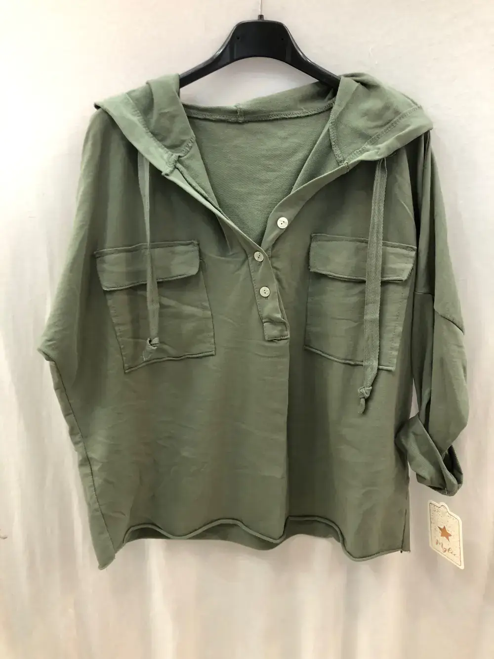 Mimi & Gogo - Wholesale Hoodie - Dames - Mimi & Gogo katoenen hoodie met zakken en knoopsluiting14