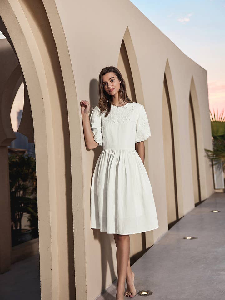 Cathy | Lyocell Fit & Flare Dress With Pockets for wholesale by Frieeah