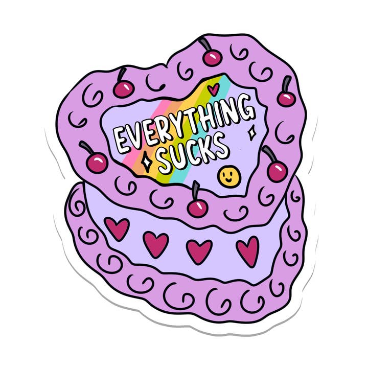 Everything Sucks | Sarcastic | Waterproof Sticker | 2.7" for wholesale by Rebel and Siren Stickers