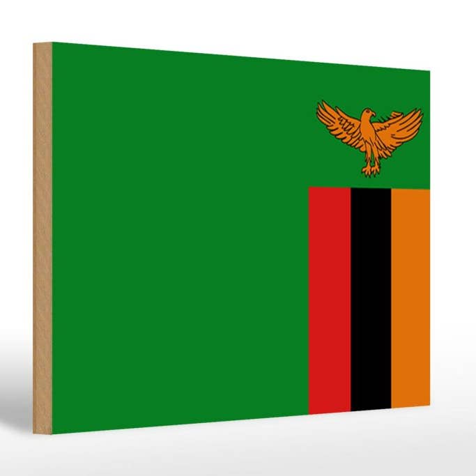 Zambia flag wooden sign 30x20 cm Flag of Zambia decorative sign wooden sign for wholesale by Femer