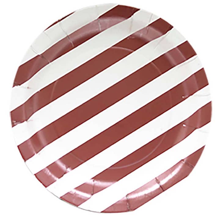 Rosewood Stripes Cardboard Round Plate Set (8 count) for wholesale by MI FIESTA