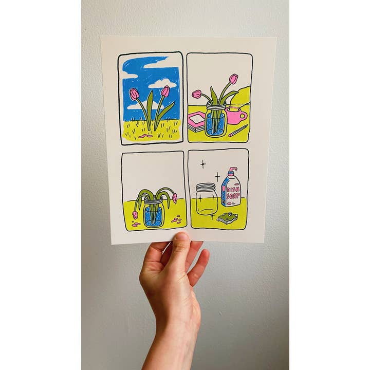 Allison Mckeen Art - Wholesale Art Print - print - tulips (risograph)