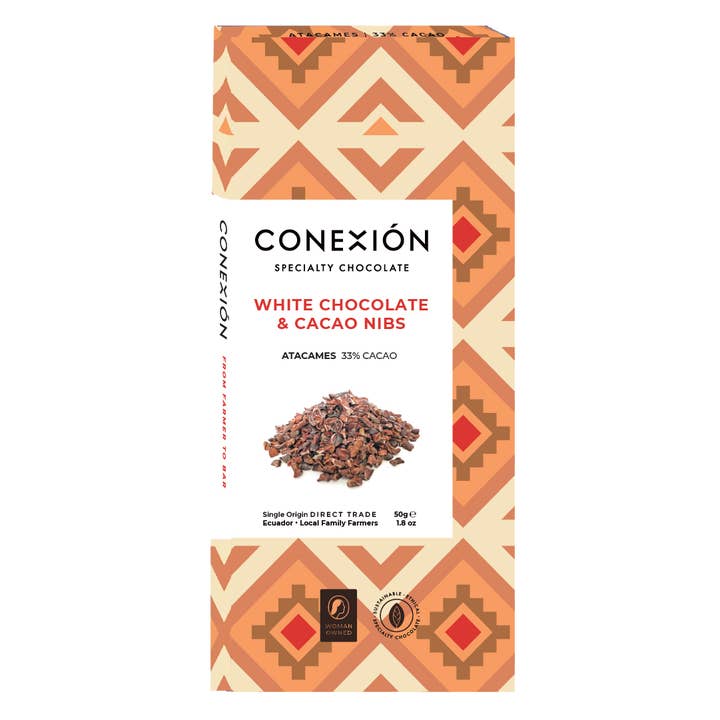 Atacames 33% Barre : Chocolat Blanc avec Éclats de Cacao pour la vente par Conexión Chocolate