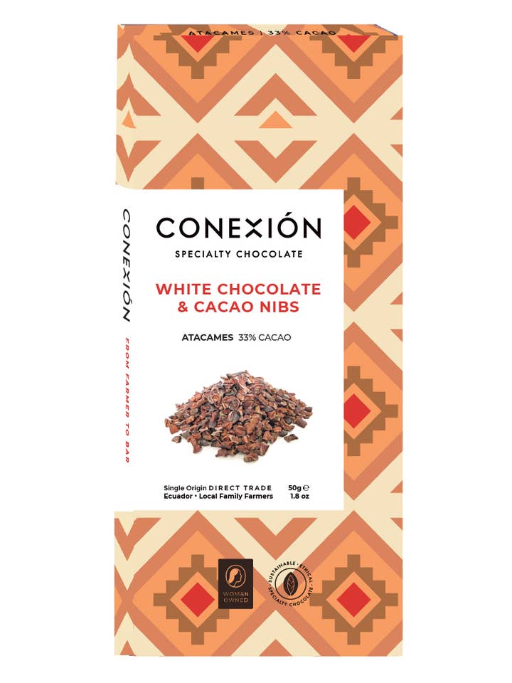 Atacames 33% Barre : Chocolat Blanc avec Éclats de Cacao pour la vente par Conexión Chocolate
