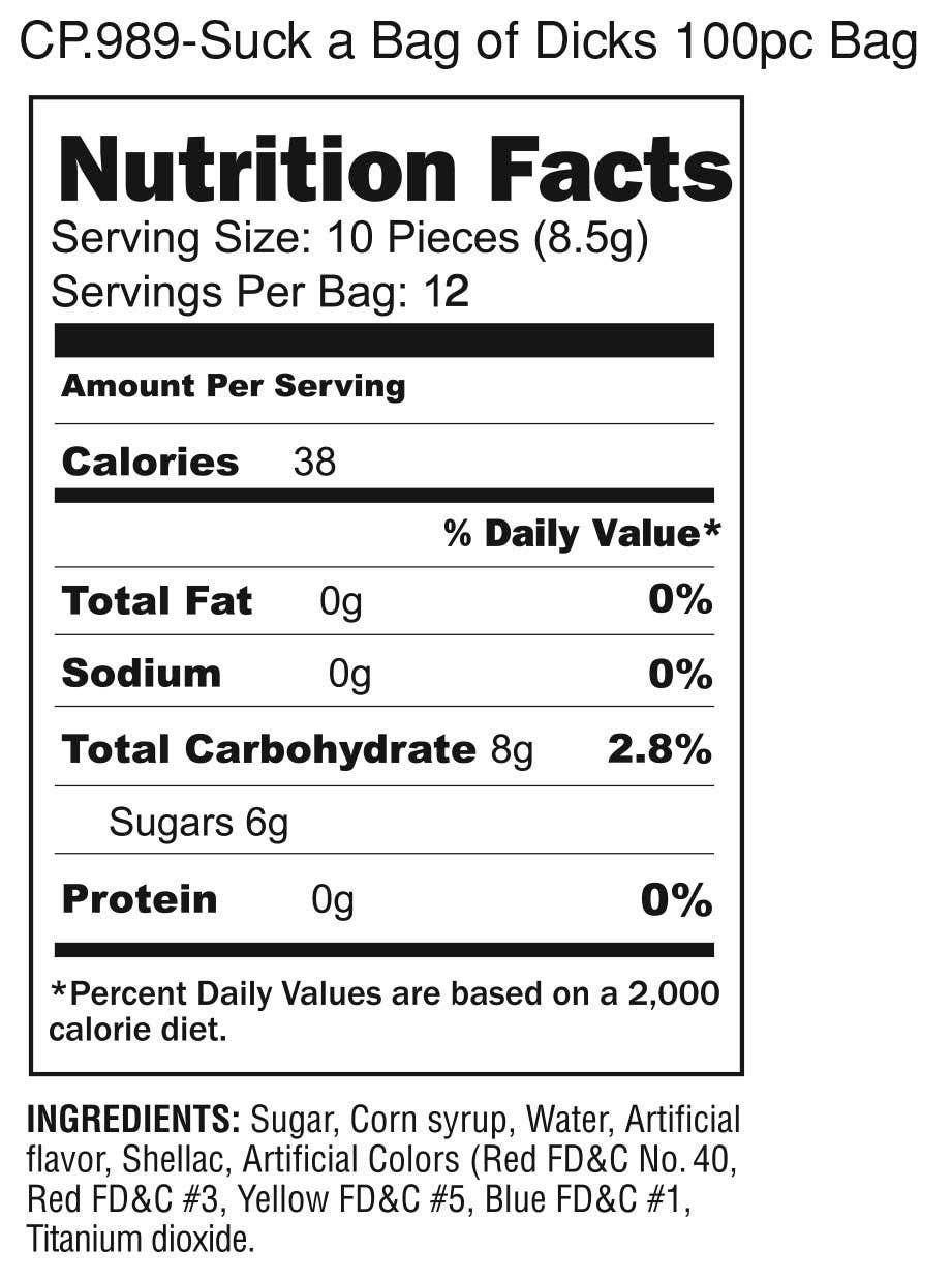 Little Genie Productions - Vendita all'ingrosso Caramelle dure - Succhia un sacco di cazzi - Sacco da 254