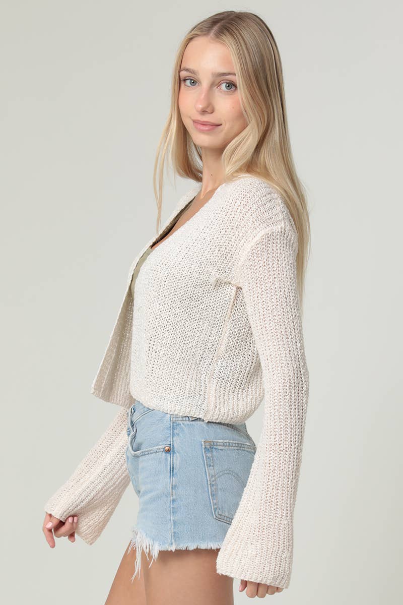 ANGIE - Wholesale Cardigan - Women's - XHT53-ASIS LIGHT WEIGHT FLARE SLEEVE CARDIGAN10