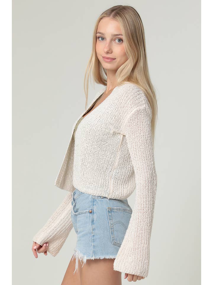 ANGIE - Wholesale Cardigan - Women's - XHT53-ASIS LIGHT WEIGHT FLARE SLEEVE CARDIGAN10